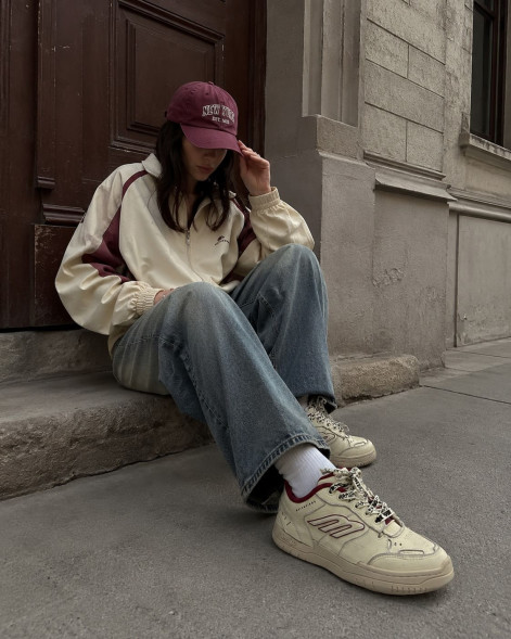 Унисекс кроссовки Balenciaga Hamptons Worn Out Low Beige &amp; Red