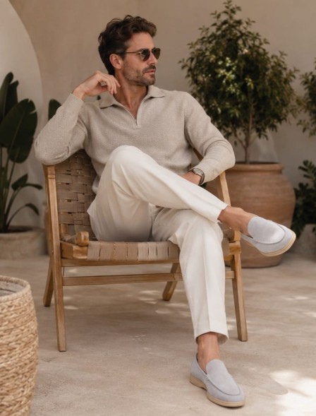 Мужские лоферы Loro Piana Summer Walk Grey