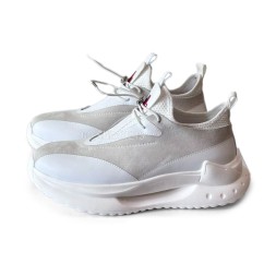 Moncler Sneakers Suede/Leather White