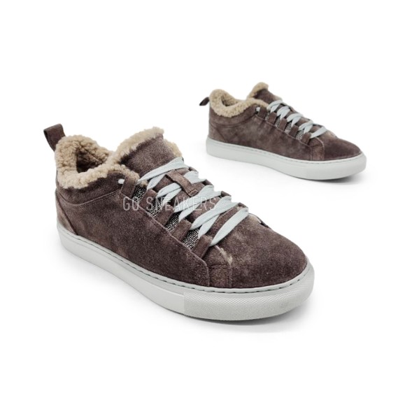 Унисекс зимние кроссовки Brunello Cucinelli Winter Sneaker Suede Chocolate