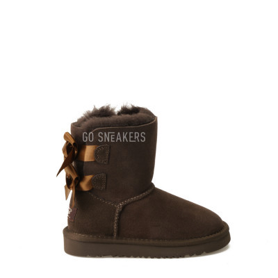 Женские мини угги с бантиками Mini Bailey Bow II Chocolate