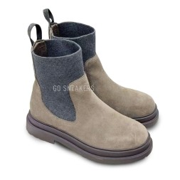 Brunello Cucinelli Suede Chelsea Boot Sand