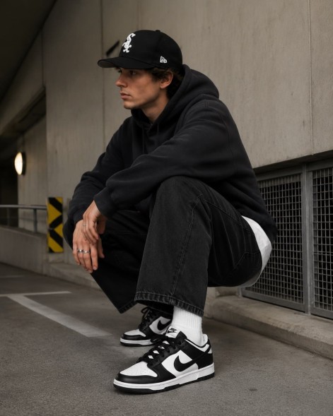 Унисекс кроссовки Nike Dunk Low White Black