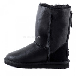 Short Zip Metallic Black