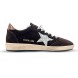 Женские кеды Golden Goose Ball Star Brown Suede with Silver Glitter Star