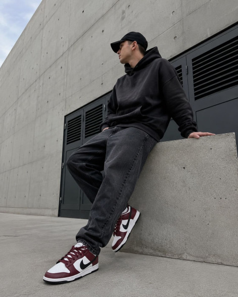 Мужские кроссовки Nike Dunk Low Dark Team Red Black