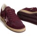 Женские кеды Golden Goose Ball Star Burgundy Suede with Crystal Star and Metallic Heel Tab