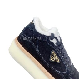 Prada Platform Suede Winter Black