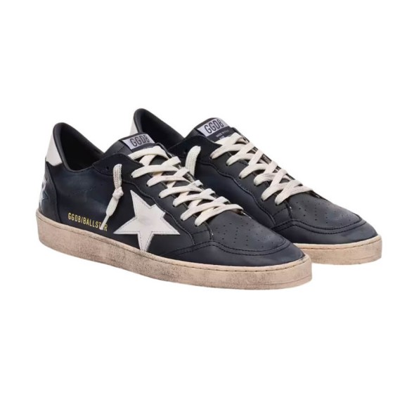Мужские кеды Golden Goose Ball Star in Black Nappa with White Leather Star and Heel Tab
