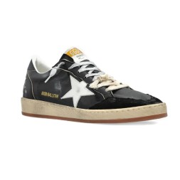 Golden Goose Ball Star in Black Nappa with White Star and Black Heel Tab