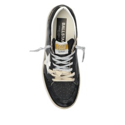 Golden Goose Ball Star in Black Nappa with White Star and Black Heel Tab