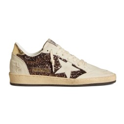 Golden Goose Ball Star in Glitter with Leather Star and Metallic Heel Tab