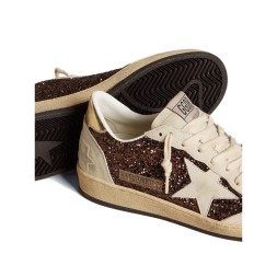 Golden Goose Ball Star in Glitter with Leather Star and Metallic Heel Tab