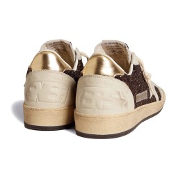 Golden Goose Ball Star in Glitter with Leather Star and Metallic Heel Tab