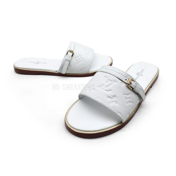 Женские шлепки Louis Vuitton Flip-flops Low Leather White
