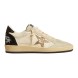 Женские кеды Golden Goose Ball Star in Nappa with Gold Glitter Star and Black Heel Tab