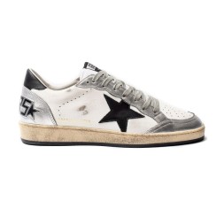 Golden Goose Ball Star in White Nappa with Laminated Inserts