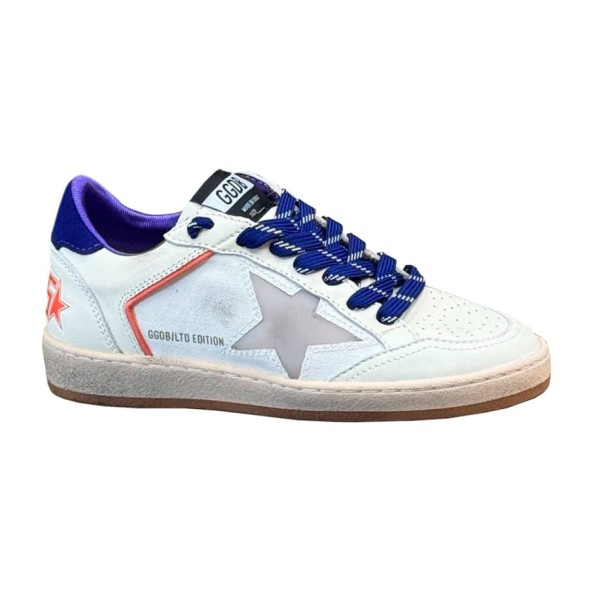 Женские кеды Golden Goose Ball Star LTD in Beige Leather with Clear Star and Blue Heel Tab