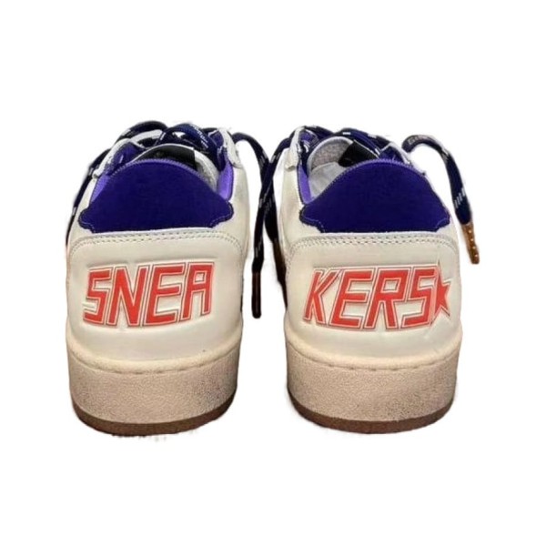 Женские кеды Golden Goose Ball Star LTD in Beige Leather with Clear Star and Blue Heel Tab