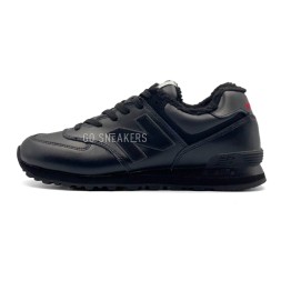 New Balance 574 Full Black Leather Winter