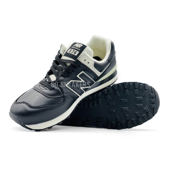 Унисекс кроссовки New Balance 574 Leather Black/White